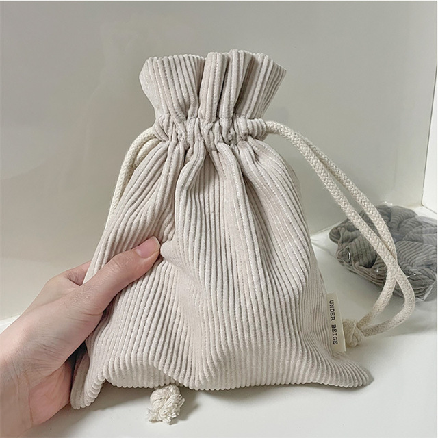 Towel String Closure Fashion Cosmetic Bag Solid-color Woven-label Storage Pouch Womens Large-capacity Portable Handbag/wallet 41