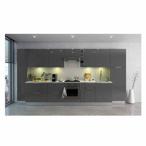 Gray Glossy Furniture Full <strong>Free</strong> <strong>Standing</strong> Sink Flat Pack Fitted Fireproof Exclusive Economical Design <strong>Kitchen</strong> <strong>Cabinet</strong> - Product Image 2