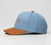 Casquette de baseball en jean personnalisée brodée « Sporty Together Forever » avec visière en velours côtelé bleue, bicolore, pour mariage, boucle dorée, unisexe