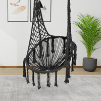 Macramé Balançoire Siège Maille À La Main Tricoté Coton Corde Intérieur Extérieur Avocat Hamac Chaise