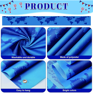2025 Sản phẩm mới Bunting biểu ngữ bản đồ thế giới với chuỗi cờ Polyester hai mặt cho nhà hàng thanh vườn và trang trí tiệc - Product Image 3