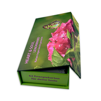 Tableau de cartes à jouer avec logo personnalisé Tarot Oracle Jeu de cartes d'affirmation positive avec boîte en bois et magnétique