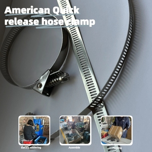 Collier de serrage réglable à dégagement rapide en argent poli de type américain pour fixation de capuchon de <span class=keywords><strong>cheminée</strong></span> - Product Image 4