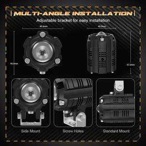 Phares LED Luxlion 2026 pour <span class=keywords><strong>moto</strong></span>, feux de route stroboscopiques, <span class=keywords><strong>mini</strong></span>-feux de travail, ampoules antibrouillard pour voiture, camion, SUV, VTT - Product Image 5