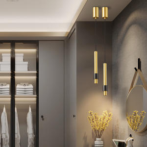 Lámpara Colgante LED de Cobre, Estilo Nórdico Moderno Minimalista, Larga, de Lujo, Altura Ajustable, para Sala de Estar, Dormitorio, Mesita de Noche - Product Image 6