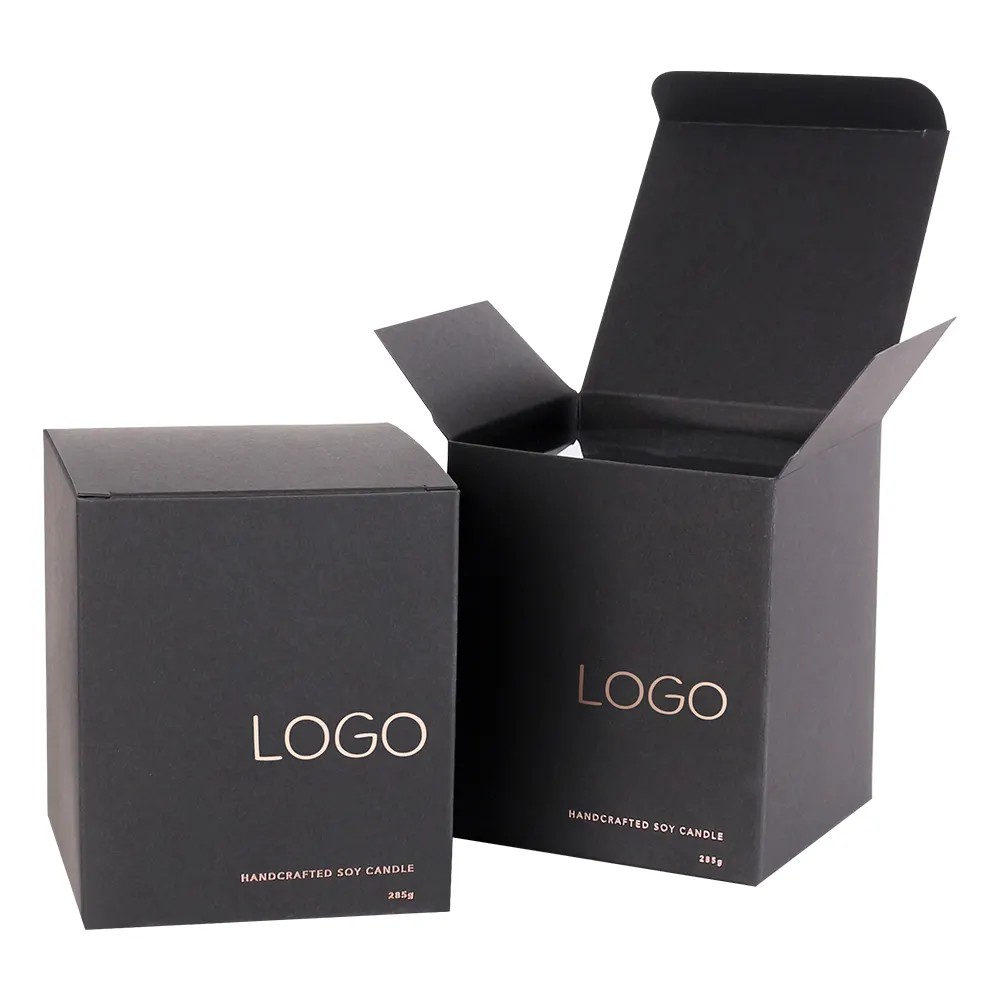 Glossy Laminat ion Logo Custom Craft Geschenk Recycelbare Pappe Papier Kerzen box Verpackung
