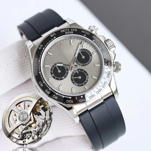 Reloj Cronógrafo Negro Automático para Hombre, Caja de Acero Inoxidable, Correa de Goma, Reloj de Pulsera Mecánico Deportivo - Product Image 2