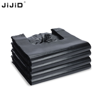 Sacs de courses en plastique noir JIJID, sacs en plastique à poignée pour supermarché, sacs d'emballage pour la vente au détail, personnalisables