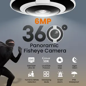 Professionele Fabrikant Heatmap Poe Fish Eye Camera Ultra Groothoeklens 360 Graden Panoramisch Beeld 6mp Ip Fisheye Camera