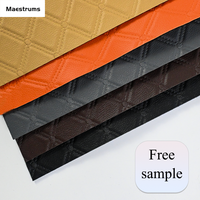 Cuir de vinyle PVC brodé de diamant de bonne qualité pour l'intérieur de la voiture, cuir Rexine matelassé résistant aux taches pour tapis de sol de voiture