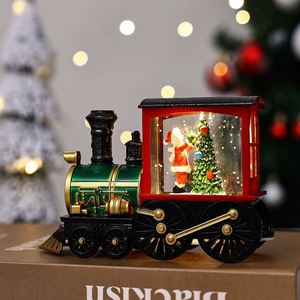 Lumières d'eau créatives en forme de train de Noël, décorations de Noël, cadeaux, lumières LED en plastique, boules de neige lumineuses de Noël - Product Image 4