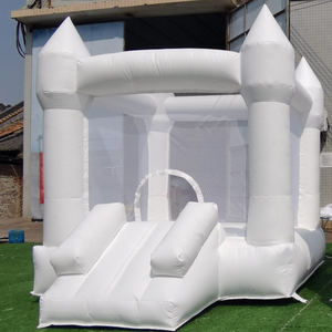 Casa de rebote blanca comercial personalizada de 8x10 pies, <span class=keywords><strong>castillo</strong></span> inflable de PVC con tobogán de olas de agua para niños, parque infantil interior - Product Image 2