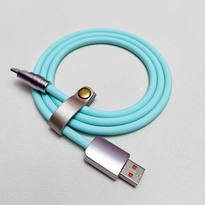 Cavo USB da a USB C cavo caricabatterie viola, 100W di tipo C cavo flessibile per sincronizzazione dati impermeabile cavo paffuto - Product Image 4