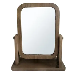 化妆敷料独立式化妆镜橡木优质定制木质桌面镜