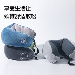 Almohada de cuello en forma de U Shanice, material de felpa para viajes y uso en la oficina, diseño unisex con correa ajustable - Product Image 4