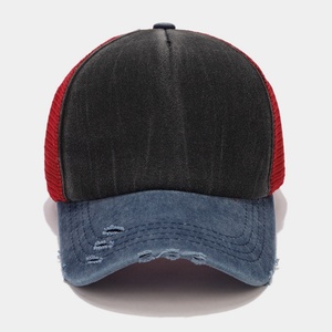 Casquette de baseball unisexe personnalisée OEM en coton lavé, style rétro vieilli, bicolore, vintage, 5 panneaux, vierge et unie - Product Image 5