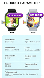 Montre connectée Android B29 en promotion avec caméra <3MP, prise en charge de la carte SIM 4G, suivi d'activité physique, écran TFT, boîtier en alliage, étanche 3ATM, vidéo - Product Image 6