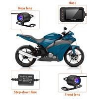 Cámara de salpicadero GPS para motocicleta a prueba de agua de 1080P, cámara delantera y trasera con modo de estacionamiento de visión nocturna, Compatible con Wifi TF Media