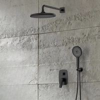 Système de douche moderne Robinet Mélangeur Ensemble Intégré Mural Pluie Salle de Bain Douche Dissimulée Ensemble Complet