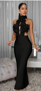 In Stock OuYaan lusso fiori 3d fasciatura Maxi abito <span class=keywords><strong>donna</strong></span> Sexy abito da cena per festa di compleanno Club vestirsi - Product Image 2