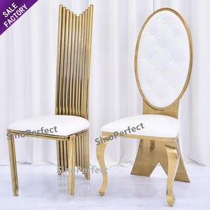 Nueva Silla Ovalada de Acero Inoxidable con Respaldo Dorado y Blanco para Eventos y Bodas, Silla VIP de Exterior en Venta al por Mayor - Product Image 5