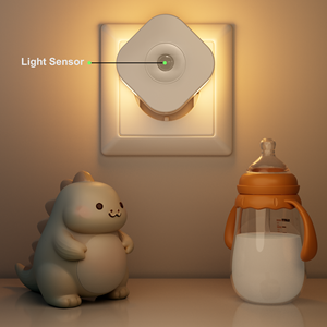 Lampe murale LED à capteur de lumière OEM, prise carrée, éclairage latéral, veilleuse automatique crépuscule-aube, blanc chaud pour chambre à coucher - Product Image 3