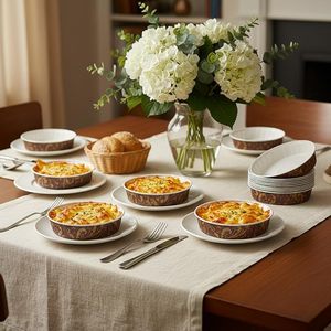 Moldes <span class=keywords><strong>de</strong></span> Papel para Hornear Pasteles, Moldes Redondos Desechables Retro para Tartas, Moldes <span class=keywords><strong>de</strong></span> Papel Resistentes al Calor para Hornear Pasteles, Muffins, Tartas y Quiches - Product Image 5
