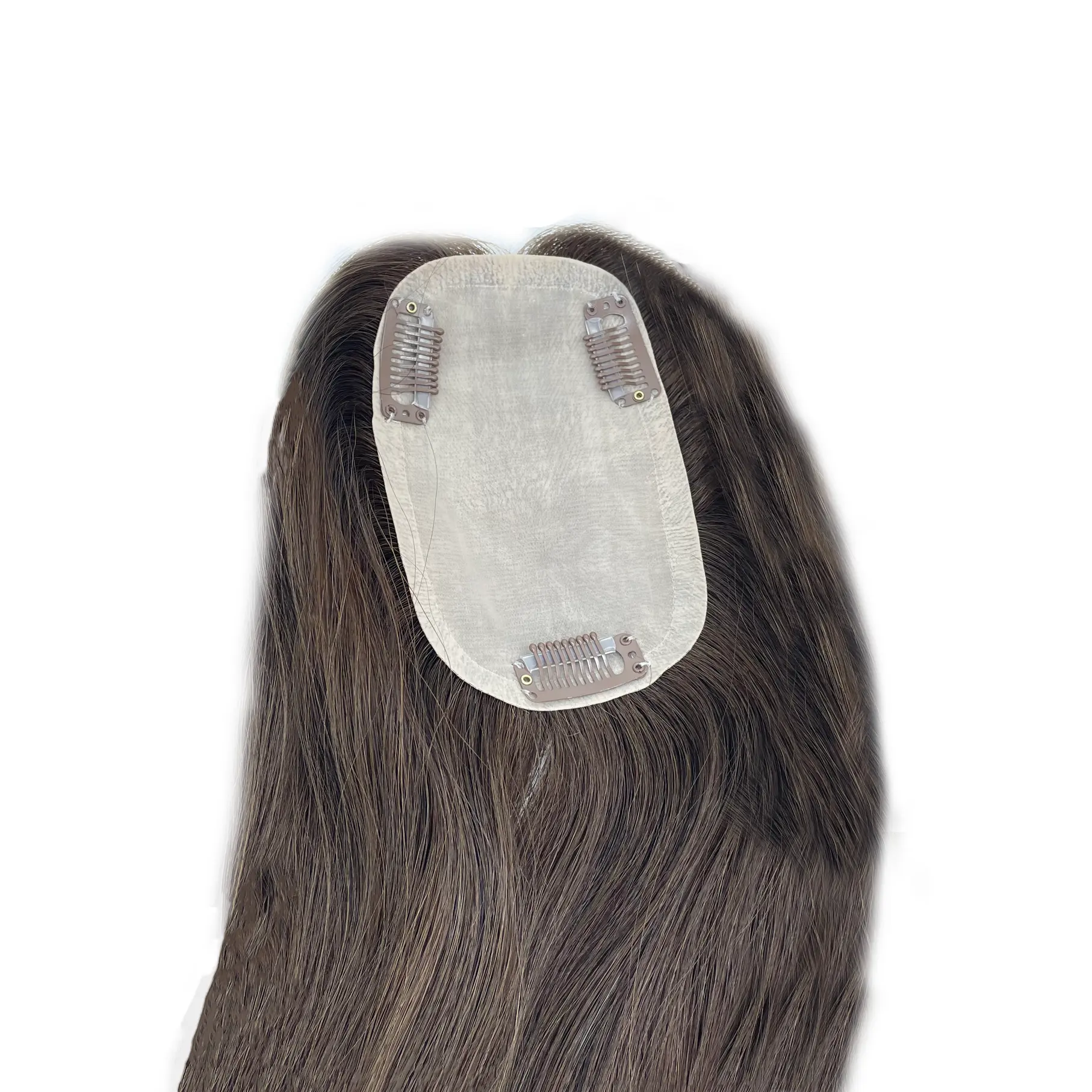 Elmas dantel manikür hizalanmış saç ile yeni enjeksiyon ipek üst 15 "klipleri ile kadınlar için peruk Topper