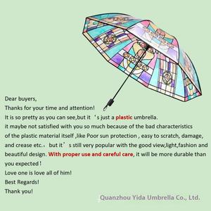 Ombrello pieghevole automatico di Design moderno con romantici Pattern di poesia per i viaggi - Product Image 5