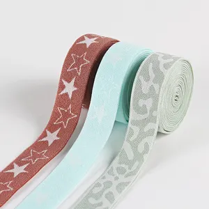 Wholesale elastic webbing belt Custom Jacquard nylon fashion women belt elastic