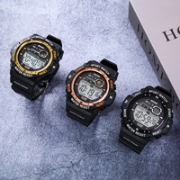 Montres pour hommes tendance, montres analogiques numériques de sport, réveil, montres numériques LCD, montres pour hommes en plastique 3ATM