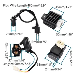 GOOFIT Bobine d'allumage de moto Solénoïde <span class=keywords><strong>CDI</strong></span> 6 broches Régulateur de tension pour GY6 <span class=keywords><strong>4</strong></span> <span class=keywords><strong>temps</strong></span> 50cc 125cc 150cc 139QMA 139QMB ATV - Product Image 2