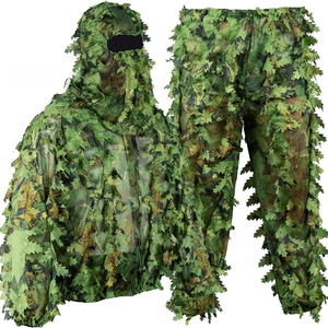 Lightweight 3D Leaf Patterned Outdoor <b>Cloak</b> Poncho <b>with</b> Drawstring <b>Hood</b> for Nature Observation Photography and Field Exploration - Product Image 5