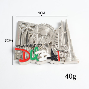 Imán de Refrigerador de Recuerdo de Dubái, Burj Khalifa, Imán de Metal 3D para Refrigerador, Regalo de Viaje de los Emiratos Árabes Unidos, Decoración con Baño de Oro, Plata y Bronce - Product Image 6