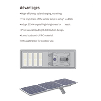 Lampe solaire tout-en-un pour éclairage routier, indice de protection IP65, matériau plastique