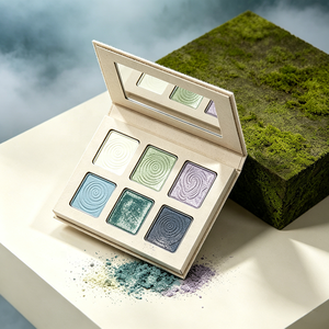 พาเลทอายแชโดว์ 6 เฉดสีโทนเย็น บรรจุในกล่องกระดาษแข็ง เนื้อแมตต์และชิมเมอร์ เกลี่ยง่าย รับผลิตแบบ OEM และติดฉลากส่วนตัว - Product Image 3