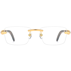 Gafas de Madera Sin Montura Borregls para <span class=keywords><strong>Hombre</strong></span>, Monturas de Gafas Cuadradas Sin Marco de Diseñador, Gafas Ópticas de Lujo para Mujer 50251 - Product Image 3