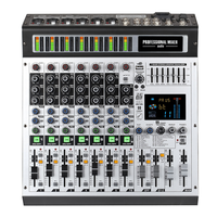 Console de mixage audio professionnelle MK8 MK12 8 12 canaux avec écran d'affichage, console de mixage DJ pour bar, fête