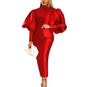 Vestido de Lino 100% para Mujer, Talla Grande, con Mangas Abullonadas Verdes y Diseño de Parches, para Fiestas de Verano y Navidad - Product Image 2