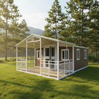 Maison mobile préfabriquée extensible à double aile, chambre d'amis de jardin, bureau de chantier portable, cabane préfabriquée