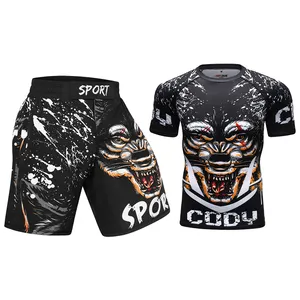 All Over Print Herren Gym T-Shirt MMA UFC Sport hemden und Shorts für Herren