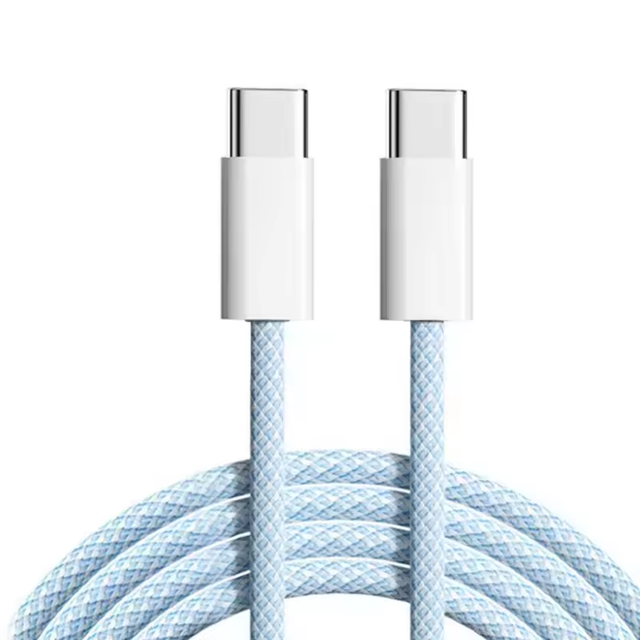 Customized 1m 2m Nylon Braided 60W Pure Copper Data Cables USB C to USB C PD Fast Charging Cable for iPhone 15/16 Type-C Devices