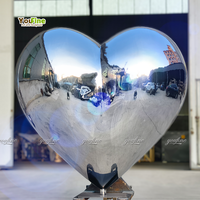 Escultura de Corazón en Acero Inoxidable Pulido para Villa Park Plaza