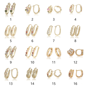 IPMIN Orecchini da Donna con Zirconia Placcati in Oro 22 Carati <span class=keywords><strong>Moda</strong></span> 2020 Earrubfs - Product Image 4