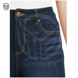 Pantalons en jean 100% coton pour femmes, taille personnalisée, taille haute, logo personnalisé, meilleurs designs de jeans pour femmes. - Product Image 1