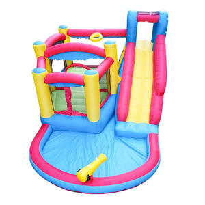 Toboggan gonflable en PVC pour enfants Trampoline d'extérieur commercial pour garçons et filles <span class=keywords><strong>Piscine</strong></span> à balles gonflable d'été avec ventilateur - Product Image 1