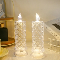 Bougies électroniques à succès : Bougies LED lumineuses en forme de rose pour Noël, lumières romantiques pour la nuit, lumières LED lumineuses d'extérieur rechargeables