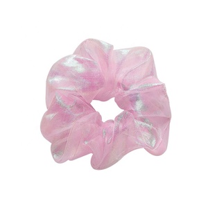 Ikat Rambut Wanita Musim Panas Bahan Mesh Berkilau Model Mermaid, Kuncir Kuda Elastis, Aksesoris Rambut Anak Perempuan, Scrunchies Organza Laser Reflektif - Product Image 5
