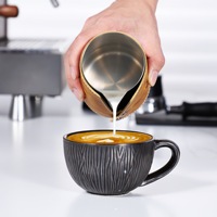 Tasse à café expresso anti-brûlure pour latte art 450 ml, tasse à mousse de lait pour latte art, tasse à fouetter le lait pour café latte art, pichet à mousse pour café latte art