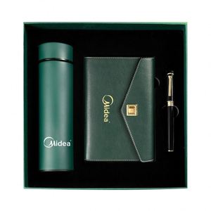 Coffret Cadeau d'Entreprise Personnalisable de Luxe avec Carnet à Feuillets Mobiles, Thermos LED, Bloc-Notes Rechargeable en Cuir PU et Stylo - Product Image 4